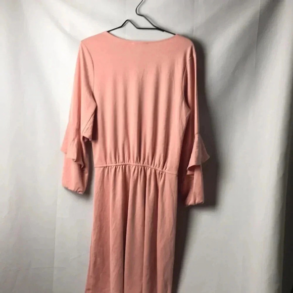 NWT HALSTON DRESS W/ FLOUNCE ALEEVE WOMENS SIZE SMALL PINK QUARTZ COLOR - Picture 13 of 13